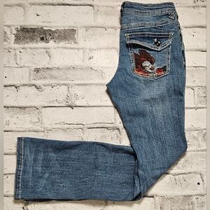 Ninth Signal Hall Embroidered Eagle Jeans Bootcut Y2K Denim Size 30